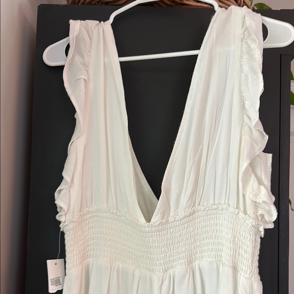 BP White Ruched Tiered Maxi Dress - Picture 3 of 3